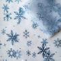 ТНГ19 - Голубые снежинки на белоснежном еврофатине